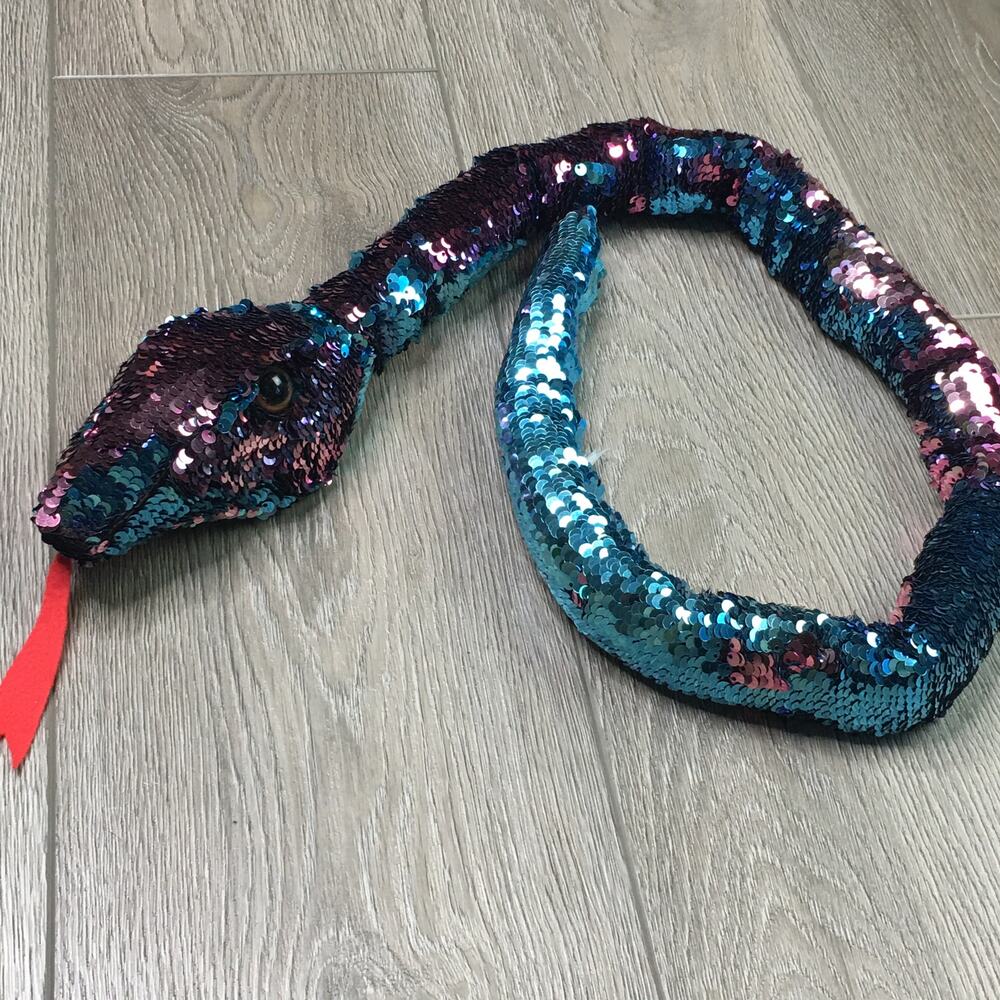 Sequin Snake Plush Stuffed Animal Reversible Sequins Toy